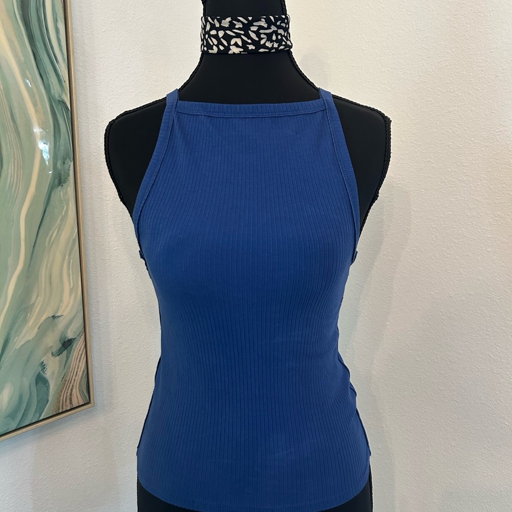 We The Free Royal Blue Ribbed Tank Top